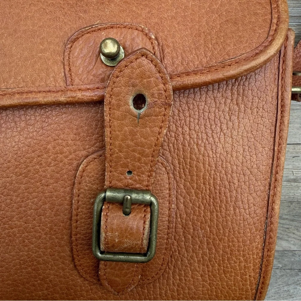 Vintage Polo Ralph Lauren‎ Pebbled Leather Messenger Crossbody Bag